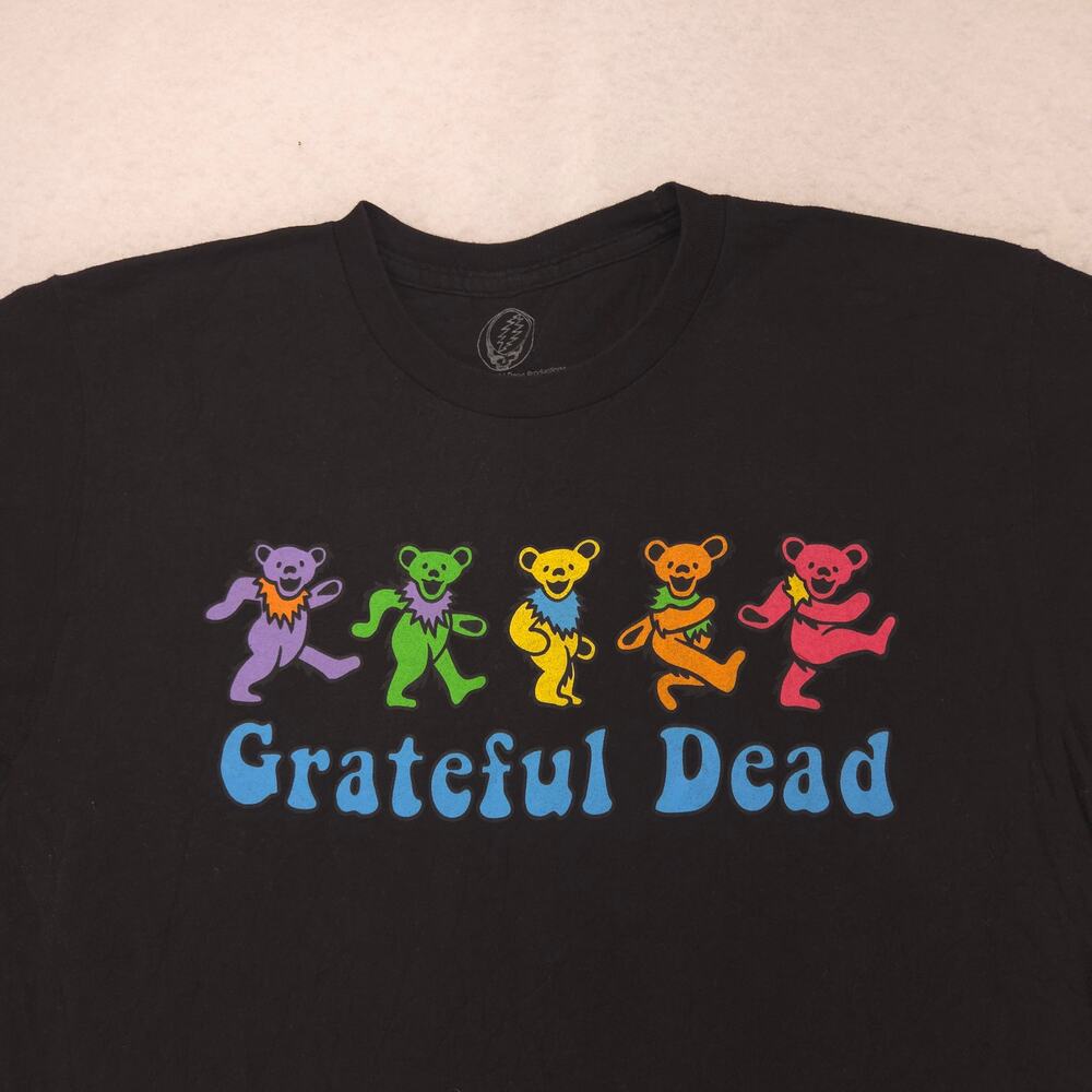 Grateful Dead Band Crew Neck Short Sleeve Graphic Shirt Mens Size M Black Multi